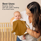 KeaBabies 4-Pack Baby Burp Cloths Baby Girl, Boy - Organic Cotton Burp Cloth, Extra Large, Absorbent, Soft Burping Cloths & Bibs Set for Babies, Newborn Burp Clothes, Thick Burp Rags (Phase)