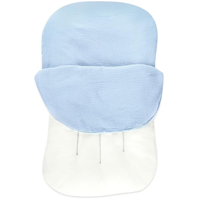 Hooyax Muslin Baby Lounger Cover Soft Organic Cotton Slipcover Fits Newborn Lounger for Baby Boys and Girls (Ice-Snow Blue)