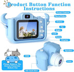 Kids Camera Toys for 3 4 5 6 7 8 9 10 11 12 Years Old Boys/Girls, Kids Digital Camera for Toddler with Video, Birthday Festival for Kids, Selfie Camera for Child, 32GB TF Card