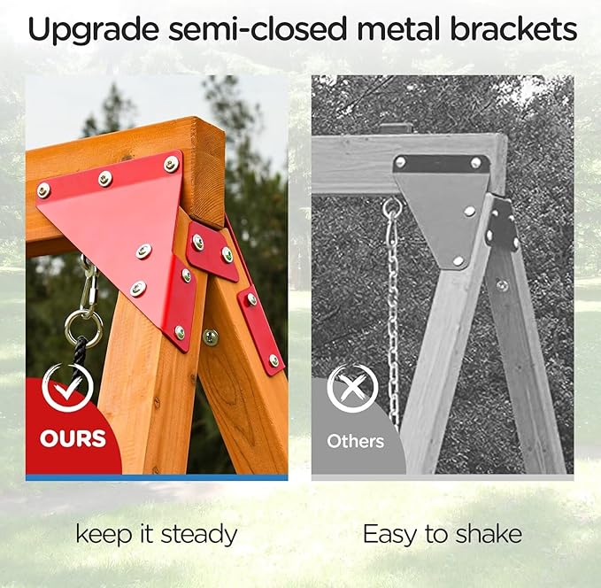 DIY Swing Sets for Backyard, Wooden Playground Sets with Glider Swing and 2 Belt Swings, Kids Outdoor Play Equipment, Outdoor Playset