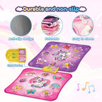 VATOS Double Dance Mat for Girls - 4 Game Modes & 9 Challenge Levels with Adjustable Volume, Led Light & Wireless Bluetooth | Music Play Mat Birthday Gifts Toys for Kids Ages 3 4 5 6 7 8 9+ Years Olds