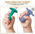 Baby Fork Toddler Forks for Self Feeding, Kids Forks with Silicone Round Handle, Stainless Steel Toddler Utensils Children Safe Silverware Set, Anti-Choke Design, BPA Free - Pink