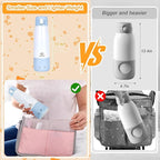 BEBOAN Portable Bottle Warmer for Travel On The Go, Portable Milk Warmer 5-Temp Setting with Lock 12oz Large Capacity, Cordless for Heating Breast Milk Charging with 55w Charger to Get Fast Charging