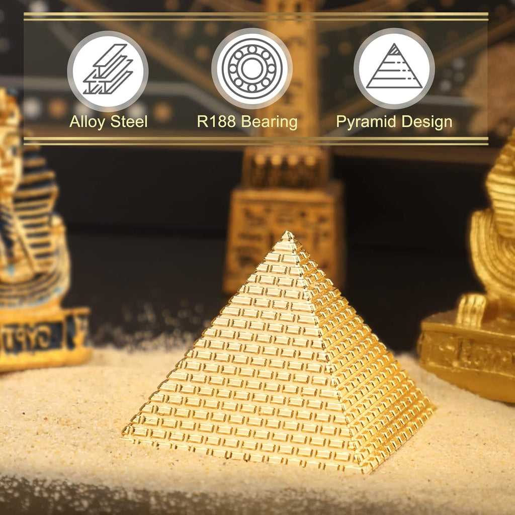 Egyptian Fidget Spinner Toy for Kids Adults, Metal Pyramid Fingertip Hand Finger Spinner, Heavy Duty Cool Desk Decoration Toy for Home Office, Sicence Kit Gadget, Perpetual Motion Spinning