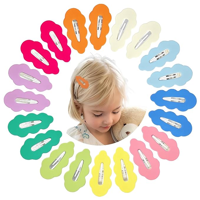 40pcs Candy Colored Snap Hair Clips for Little Girl Non Slip Barrettes Hair Accessories for Baby Girl Teens Toddler Kids