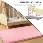 Play Mat for Babies Toddlers,1.3" Thick Elasti-Foam Anti-Fall Cushion Mat for kids Room,28×72 Bedroom Bedside Rugs,Water-Repellent Soft Coral Velvet,Non-Slip(Pink)