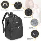 Diaper Bag Backpack with Changing Station – Large Waterproof Baby Bag for Moms & Dads, Pañaleras para Bebe, Multifunctional Diaper Backpack for Baby Girl, Travel Essentials (Black)