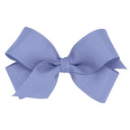 Wee Ones Girls' Plain Wrap Classic Grosgrain Hair Bows on a WeeStay No-Slip Hair Clip, Handmade, Mini, Blue Bird