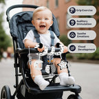 Car Seat Toys for Babies 0-6 Months,Hanging Rattle Toys for Crib Mobile, Baby Spiral Hanging Stroller Black and White High Contrast Toys for Newborn 0 3 6 9 12 Months Baby Boys Girls (Bug)