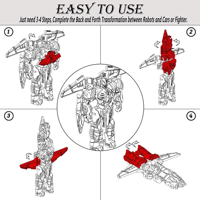 8 Pcs Mini Car Robot Toys, 3.5-inch Small Hero Action Figures, Birthday Favors Toys for Kids Age 5 and up.