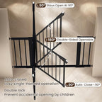 Mumeasy Baby Gate for Stairs - 29.6-46" Auto Close Dog Gate for Doorways, Extra Wide Child Gate Indoor, Walking Through Safety Gate for Kid, Pet Gates No Drilling White, Mom's Choice Awards Winner