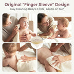 Momcozy Soft & Absorbent Baby Washcloths - 4 Layer Design| Medium Thickness| Premium Cotton for Newborns' Skin-Great for Bathing, Wiping & on-The-go Use, Shower Gift and Essential(5 Pack, 10x10 inch)