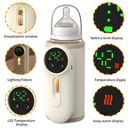 Portable Bottle Warmer for Baby,Baby Milk Warmer Multi-Function Milk & Formula Heater Even Heating,Defrosting Fits Most Bottles Ideal for Travel & Home Baby Feeding On The Go,8000 mAh Battery
