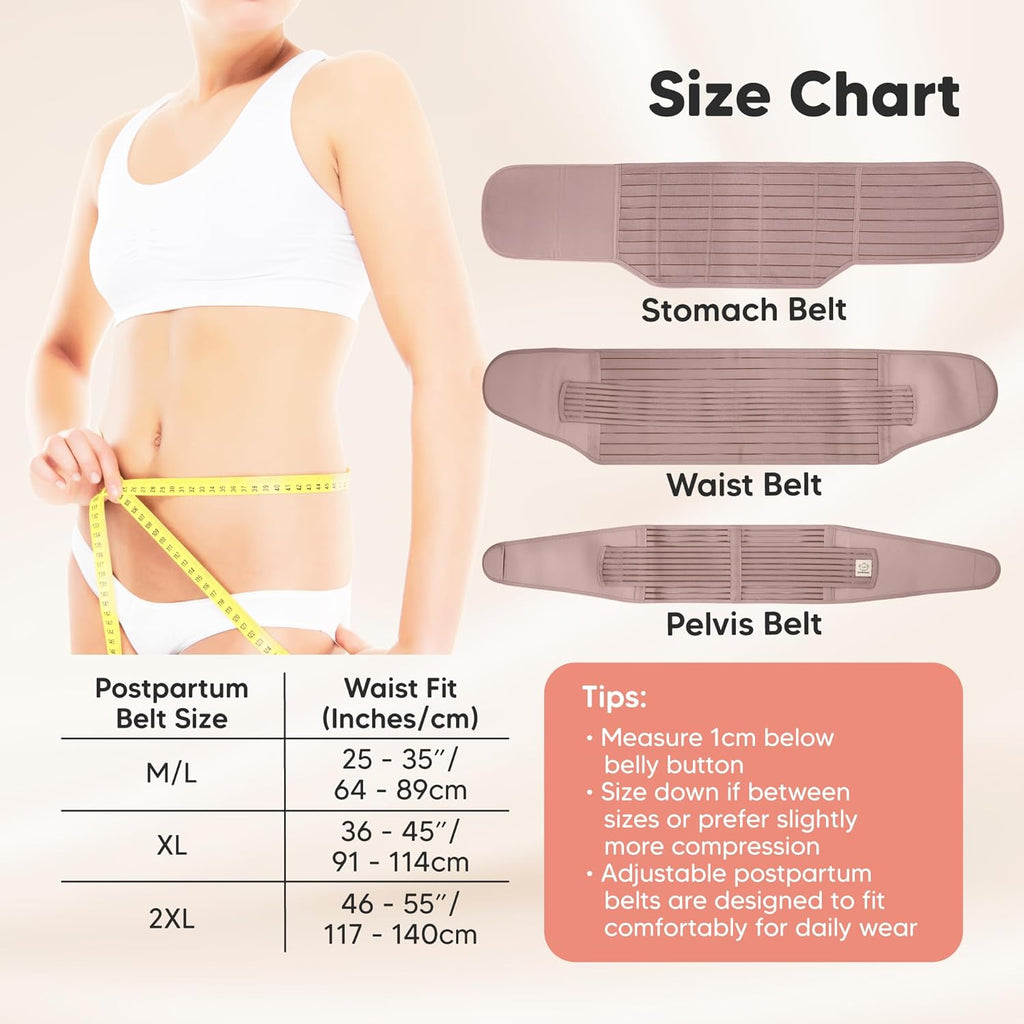 3 in 1 Postpartum Belly Support Recovery Wrap – Postpartum Belly Band, After Birth Brace, Slimming Girdles, Body Shaper Waist Shapewear, Post Surgery Pregnancy Belly Support Band (Dusty Plum, XL)