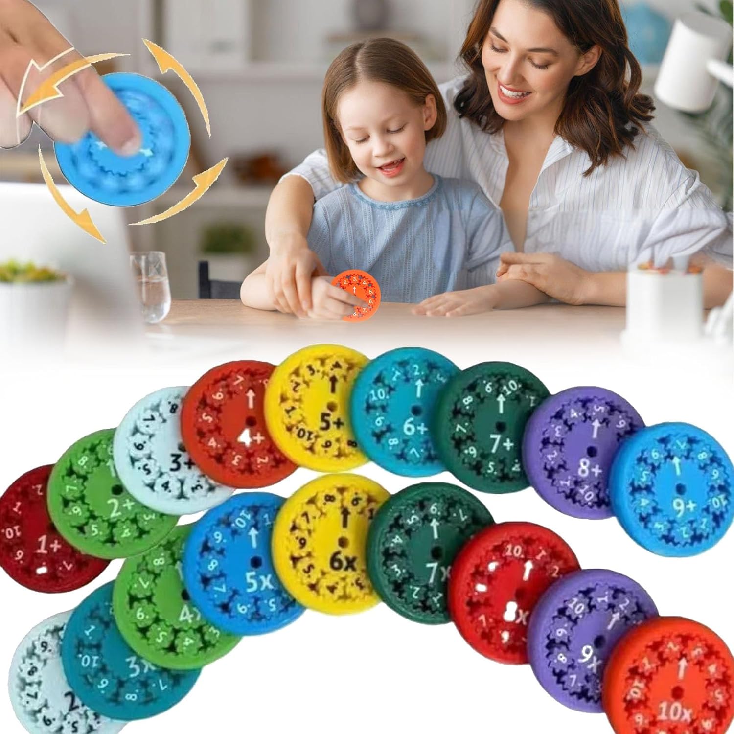 18PCS Math Fidget Spinners,Math Spinners,Math Fidget Toy Multiplication,Math Fidget Spinner,Math Facts Fidget Spinners,Multiplication Fidget Spinner,Math Fact Fidget Spinners