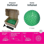 Edushape Original Sensory Ball for Baby - 7" Deflated with Pump, Transparent Green, Enhances Gross Motor Skills for Kids 6 Months & Up