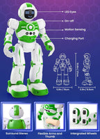 Robot Toys for Kids,Programmable Remote Control Smart Walking Dancing Robot Toy with Gesture & Sensing for Age 4 5 6 7 8 9 10 Year Old Boys for Birthday Present,Green