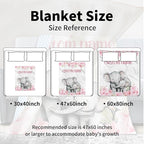 Custom Name Baby Blanket for Girls, Personalized Flannel Blanket with Dotted Backing, Soft and Cozy Swaddle Blanket for Infants and Toddlers, Elephant Love Theme