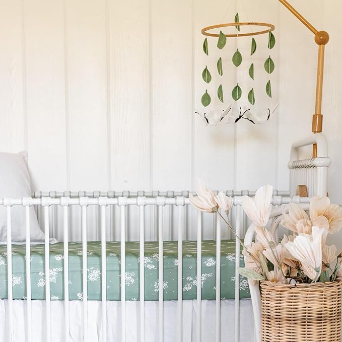 Crib Sheets Neutral - Fitted Baby Crib Sheets Bed for Girl Boy - 2 Pack Standard & Toddler Mattress (Butterfly Garden) - Buttery Soft Organic Cotton Blend