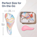 Crave Naturals Glide Thru Detangler Brush Pack of 2 - Curly Hair Brush for Women and Kids - Wet and Dry Comb for Adults - Soft Flexible Bristles for Gentle Use - Pink and Soft Hazy Swirl