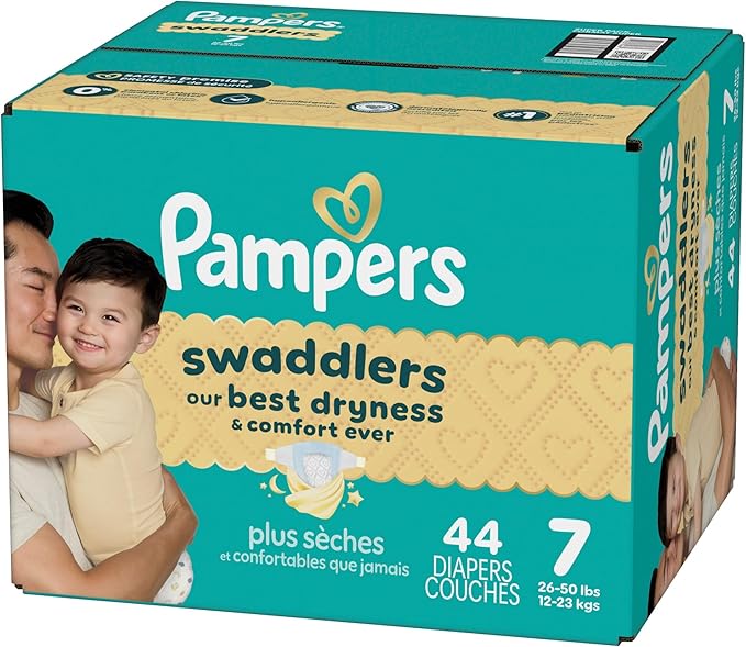 Pampers Baby Diapers - Swaddlers - Size 7, 44 Count, Ultra Absorbent Disposable Infant Diaper