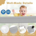HONEY JOY Bed Rail for Toddlers, 47-Inch Extra Long, Portable Safety Bed Guard Rail w/Side Pocket, Toddler Bed Rails for Crib, King Queen Full Twin Size Bed Mattress (Gray)