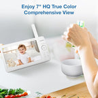 VTech [2025 Upgrade Baby Monitor with 7" IPS Screen, Pan Tilt Zoom Camera, No WiFi Video Baby Monitor with Camera and Audio, Multi-Color Night Light, 2-Way Talk, Lullabies, Advanced HQ Max