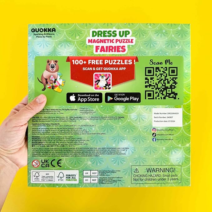 QUOKKA Magnetic Dress-Up Dolls for Girls Boys with 35 Magnetic Pieces - Creative Magnetic Play Set for Home or Travel - Perfect Paper Dolls for Ages 3 and Up, Boost Storytelling with Fairies