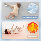 Baby Play Mat for Summer,1.3 Thick Memory Foam Cooling Floor Tummy Time Mat, Soft & Breathable, Non-Slip Rectangular for Toddlers’ Playtime & Rest(Grey,39"x59")