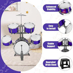 Kids Jazz Drum Set Rock Kit Toys for 3-7 Year Olds - 5 Piece Toddler Band Musical Instrument Educational Percussion Birthday Playset
