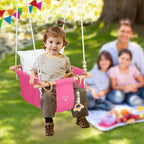 2 in 1 Baby Jumper with Toddler Swing, Baby Jumpers and Bouncers,Indoor Outdoor Toddler Swing Set（Pink）