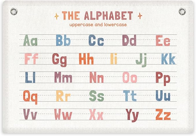 Alphabet Banner Playroom Decor Wall Hanging, Playroom Wall Decor Banner Flag, ABC Chart for Wall for Toddlers, Wall Flag Nursery Bedroom Toddler Room Decor Classroom Decorations, Banner for Room