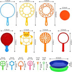 Roberly 18 PCS Big Bubble Wands Toys Set with Solution, Tray, Soft Racket, Bulk Funny Bubbles Making Toys for Kids Summer Outdoor Activities Game Birthday Party Favors