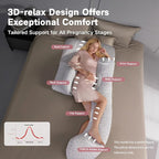 Pregnancy Pillows for Sleeping, SEEDNUR Full Body Maternity Pillow with Removable Cover, U-Shaped Detachable Pregnancy Body Pillow Support for Back, Legs, Belly & HIPS, Pregnancy Pillow to Reduce Pain