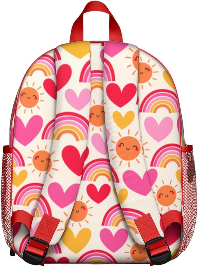 Toddler Backpack for Girls 3-8: Preschool Kindergarten Backpack - Cute Kids Backpacks for Girls-Rainbow Heart
