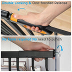 Baby Safety Gate for Stairs 29-33 Inch Wide, Safety House Gate for Baby Pet Gate with Door Pressure Mounting Gates for Kids Toddler Dogs Indoor Stairway Doorway Black (30.5'' Tall)