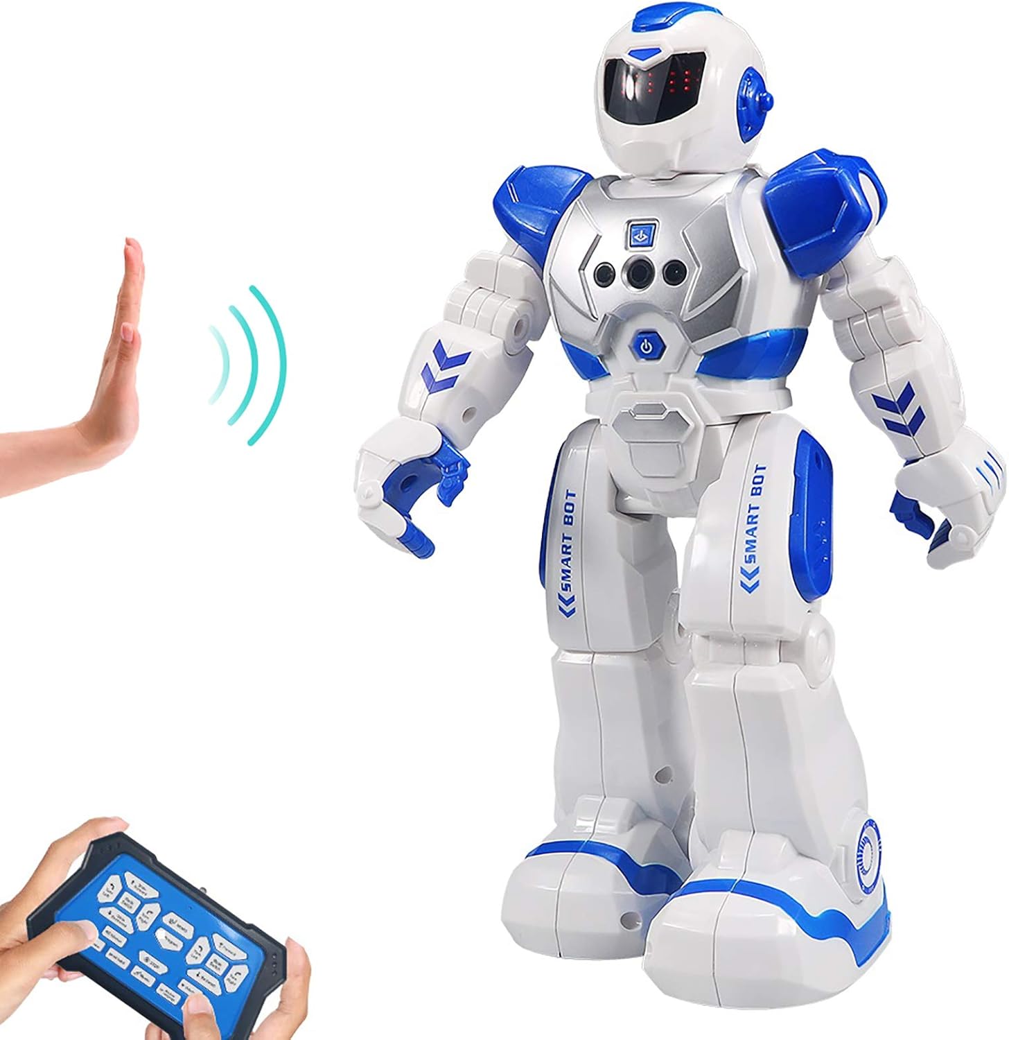 Kid's Remote Control Robot with LED Eyes, Dancing, Singing, Moonwalking, Gesture Sensing and Infrared Controller (Blue)