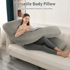 Amagoing Pregnancy Pillows with Cooling Cover, U-Shape Full Body Pillow for Sleeping, Support for Back, Legs, Belly, HIPS for Pregnant Women, Maternity Pillow for Adults, Dark Grey Cooling