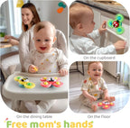 ALASOU 3PCS Suction Cup Spinner Toys for 1 Year Old Boy Girl|Spinning Top Infant Sensory Toys for Toddlers|1 2 Year Old Boy Christmas Birthday Gift|Baby Bath Toy Stocking Stuffers for Kids Ages 1-3