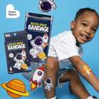 BioSwiss Bandages, Outer Space Shaped Self Adhesive Bandage, Latex Free Sterile Wound Care, Fun First Aid Kit Supplies for Kids and Adults, 24 Count