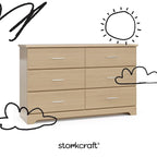 Storkcraft Brookside 6-Drawer Dresser (Driftwood) – GREENGUARD Gold Certified, Wood Dresser for Bedroom, Kids & Nursery Storage Chest, Safety Interlocking Drawers, Pre-Installed Tracks, Kids Chest