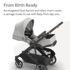 UPPAbaby Cruz V3 Stroller - from Birth + Car Seat Compatible - Full-Size, Reversible Seat - Infant Insert, Bug and Rain Shields Included - Savannah (Pearl Gray Jacquard/Carbon Frame/Chestnut Leather)