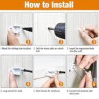 Furniture Anchors (10 Packs) Anti Tip Furniture Anchors for Baby Proofing, Furniture Wall Anchor Earthquake Straps for Furniture Dresser Wall Safety Anchor Furniture Fasteners to Wall, White