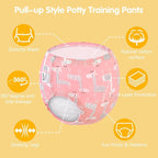 Baby Cotton Training Pants 6 Packs Toilet Training Underpants Absorbent Toddler Potty Training Underwear 2T-5T