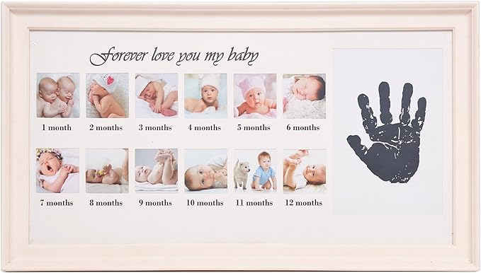Lucky Tree Infant/Baby Keepsake Frames: Capture 12 Newborn Handprints in Photos
