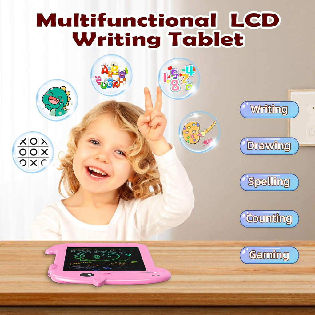 LCD Writing Tablet for Kids 8.8 Inch Toddler Toys for 3 4 5 6 7 8 Year Old Boys Girls Toys Drawing Pad Dinosaur Toys for Toddlers Doodle Board Drawing Tablet Birthday Christmas Gifts (Pink)