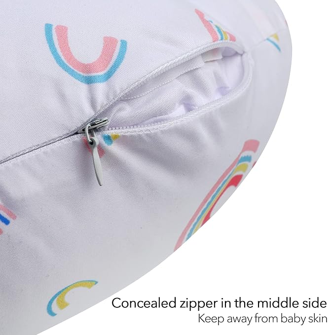 Plushii Nursing Pillow, Breathable Nursing Pillows for Breastfeeding, Breast Feeding Pillows for Mom, Breastfeeding Pillows for Bottle Feeding, Tummy Time, Sitting Support - Rainbow World