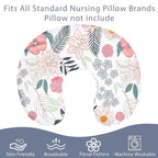 Nursing Pillow Cover for Baby Girls Boys, Breastfeeding Pillow Cover, Stretchy Removable Feeding Pillow Case for Newborns, Ultra Soft and Comfortable Nursing Pillow Slipcover, Daisy Floral