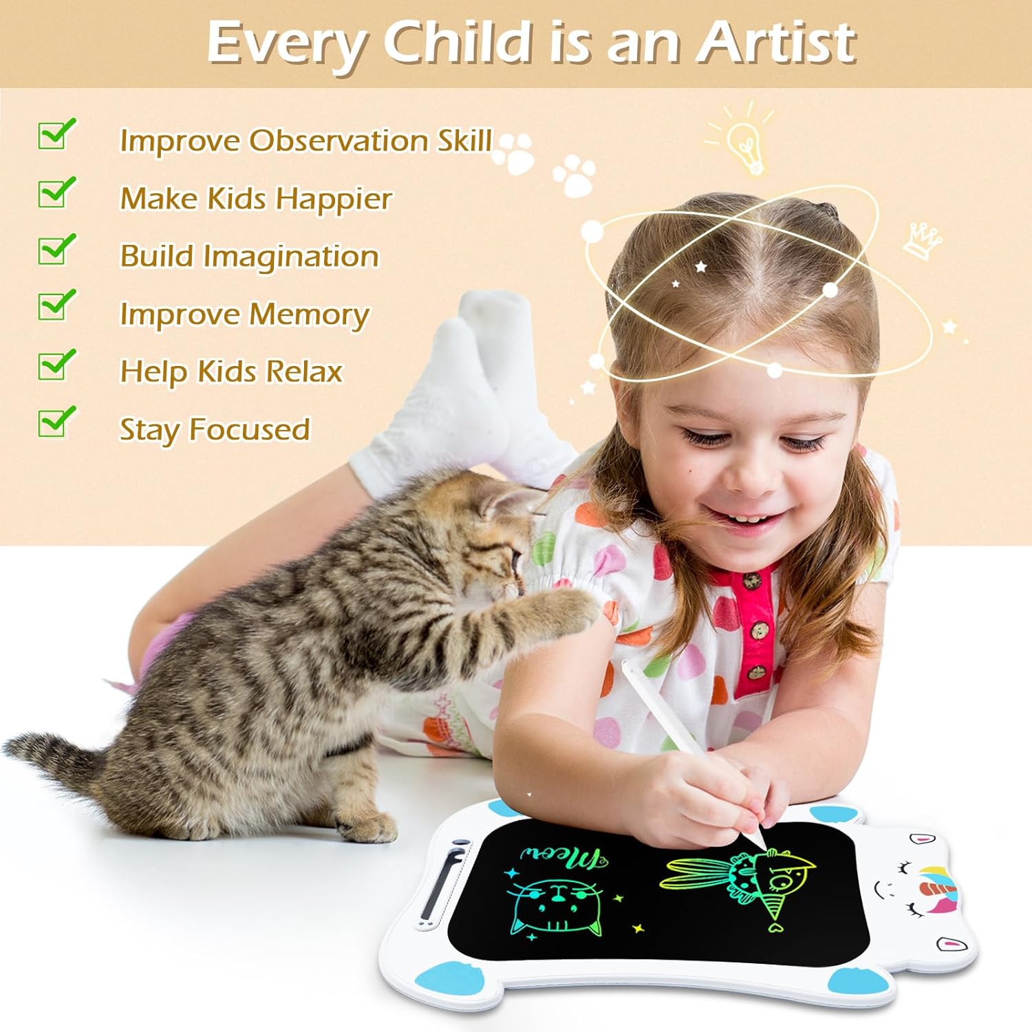 Jasonwell LCD Writing Tablet Kids - Drawing Pad Doodle Board for Kids Toddlers Drawing Toy Educational Learning Toys Christmas Birthday Gift 2 3 4 5 6 7 8 Year Old Girls Boys (Dino&Unicorn)