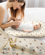 Muslin Baby Lounger Cover for Snuggle Me Organic Lounger/Baby Lounger/Organic Cotton Handmade Cover for Infant/Toddler Lounger (Yellow Rainbow, Beige)